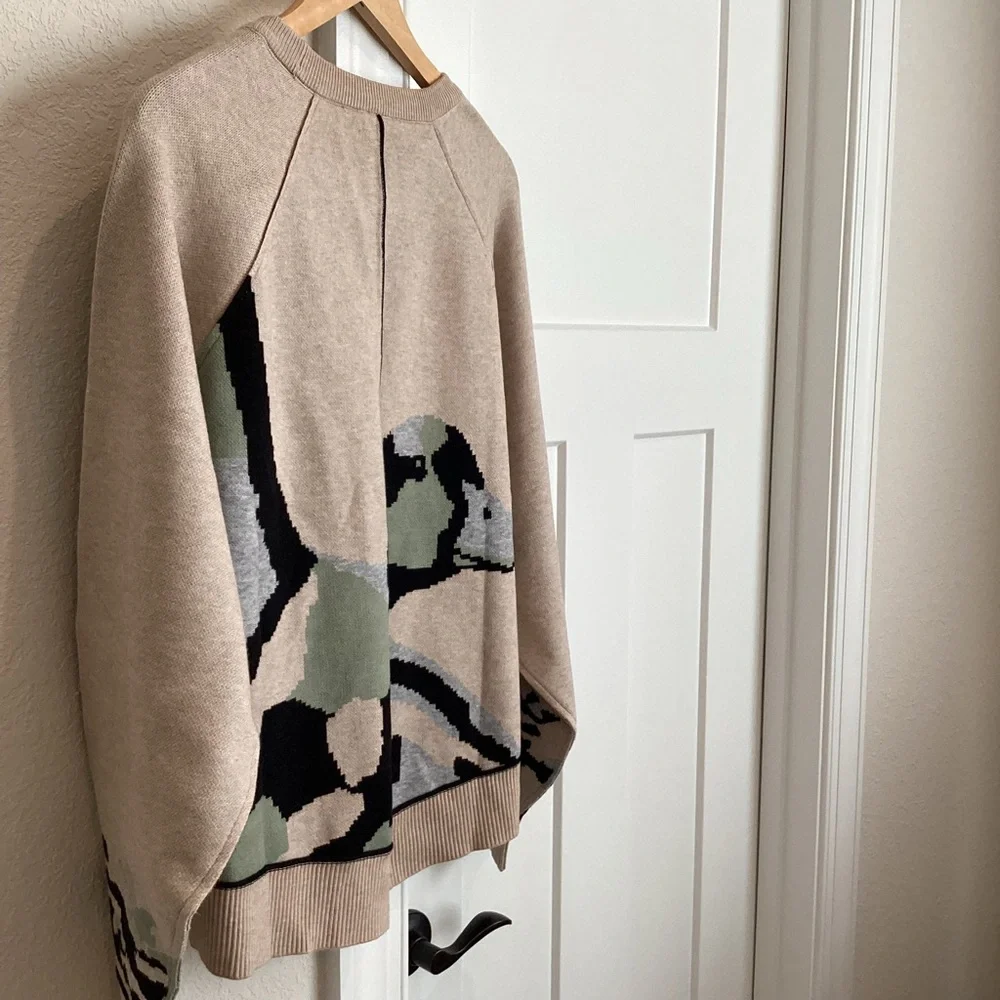 🦆Anthropologie Crewneck Sweater Pilcro Oaklyn Sweatshirt Duck NEW Small - Picture 12 of 14